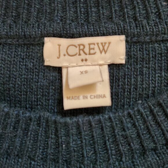 J. Crew Green Wool Blend Sweater - Picture 2 of 8
